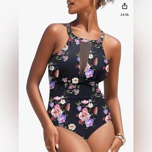 I2CRAZY Womens One Piece Swimsuits Mesh V Neck Monokin